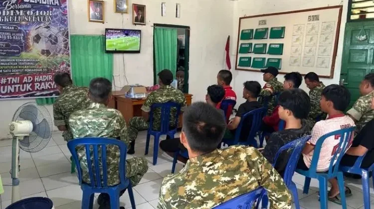 Kodim Bengkulu Selatan Rutin Nobar Piala Dunia