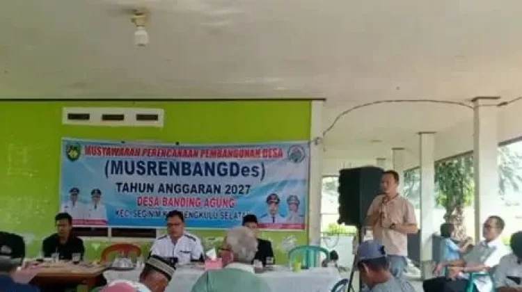 Babinsa Koramil 408-05/Manna Hadiri Musyawarah Desa Dukung Pembangunan di Wilayah