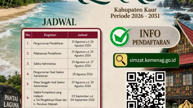 Pemkab Kaur Buka Seleksi Calon Pimpinan BAZNAS Masa Bakti 2026–2031