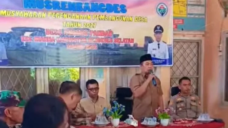 Camat Manna Hadiri Musrenbangdes Padang Pandan Tekankan Skala Prioritas