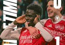 Hasil Liga Inggris 2025/2026, Arsenal vs Wolverhampton 2-2