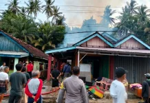Lilin Hanguskan Rumah Lansia di Desa Suka Merindu