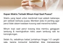 Waktu Terbaik Minum Kopi saat Bulan Puasa, Biar Tetap Nyaman dan Sehat