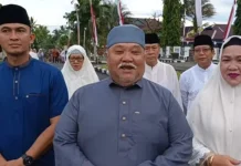 Bupati BS Sholat dan Jajaran Sholat Idul Fitri di Lapangan Sekundang