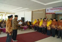 Sekda BS Lantik Pengurus PWRI Cabang BS