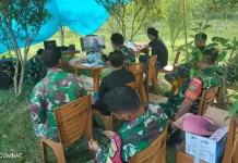 Danramil Kaur Selatan Laksanakan Ground Breaking Pembangunan Jembatan Perintis