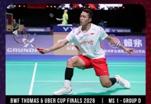 Hasil Thomas Cup 2026, Jojo Kalah Dari Vitidsarn