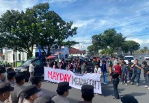 Aksi May Day Bengkulu Melawan, Mahasiswa Sampaikan Tuntutan Kesejahteraan Buruh