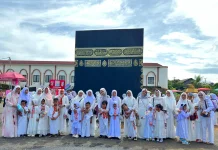 Belajar Manasik Haji Ceria, Anak TK Antusias Ikuti Simulasi Ibadah