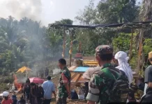 Anggota Koramil Kaur Selatan Pantau Prosesi Ngaben
