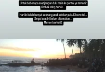 Karang Taruna Air Langkap Umumkan larangan Mandi Laut di Pantai Air Langkap