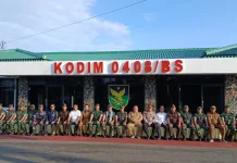 Bupati Kaur Hadiri Kunjungan Kerja Pangdam XXI/Radin Inten di Makodim 0408 BS-K