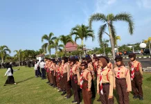 Peserta Jamnas Kaur Hadiri Upacara Hari Bayangkara
