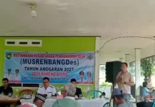 Babinsa Koramil 408-05/Manna Hadiri Musyawarah Desa Dukung Pembangunan di Wilayah