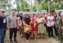 Babinsa Koramil Kaur Utara Dampingi Penyaluran Ayam Petelur