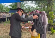 Polres Kaur Berduka, Kapolres Pimpin Upacara Pelepasan Jenazah Bripka Pansuri