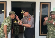Polres Kaur Sambangi Makoramil Ucapkan Dirgahayu TNI ke-81