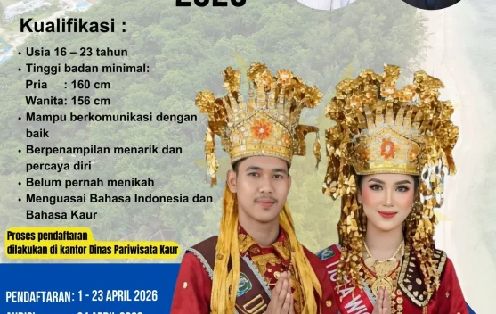 Dispar Kaur Rilis Syarat Pemilihan Duta Wisata Kaur 2026