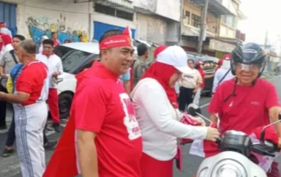 Warga Rejang Lebong Semarakkan HUT RI dengan Bendera Merah Putih di Car Free Day