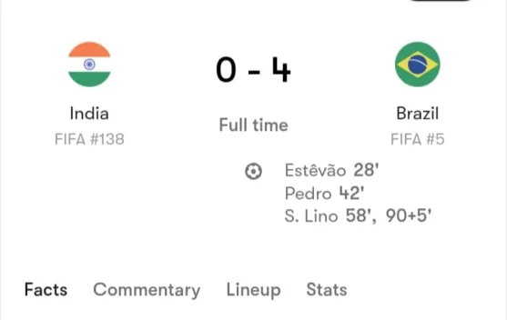 Brasil Bungkam Tuan Rumah India 4-0 pada FIFA Matchday