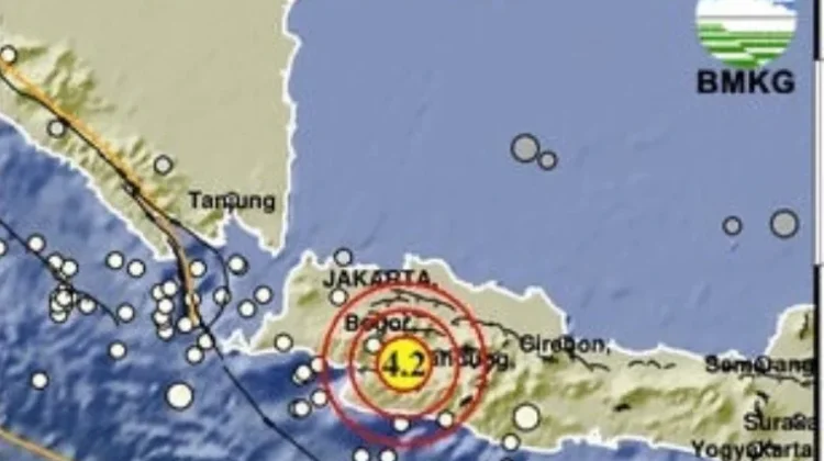 BMKG: Episenter Gempa Bumi Magnitudo 4.2 Berada di Wilayah Kota Sukabumi