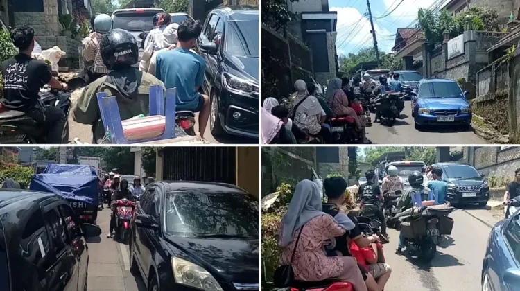 Jalan menuju Gunung Halimun Salak Bogor Macet dipadati Wisatawan