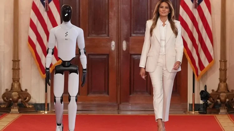 Robot “Figure 3” Temani Melania di Karpet Merah Gedung Putih