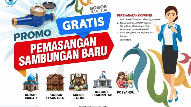 Rayakan HJB 544, Perumda Tirta Pakuan Beri Promo Pemasangan Baru Gratis