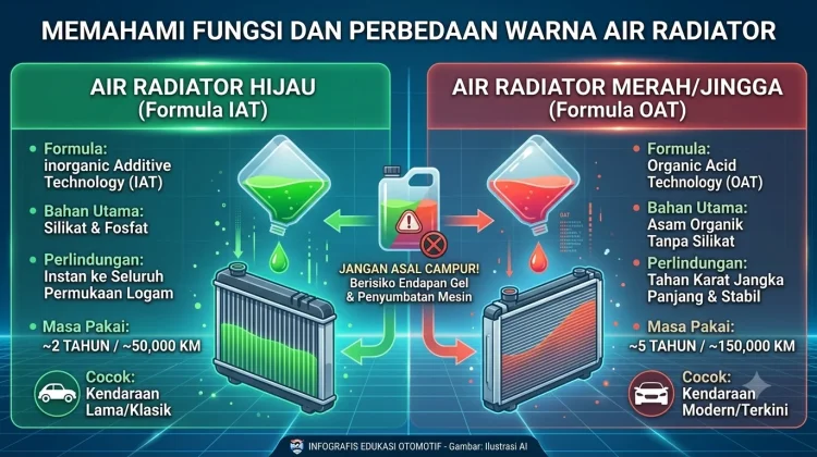 Bukan Sekadar Variasi, Ini Arti Warna Air Radiator pada Kendaraan