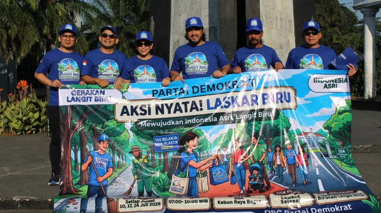 Sambut HUT Ke-25, Laskar Biru Demokrat Bogor Gelar Aksi Bersih Kota