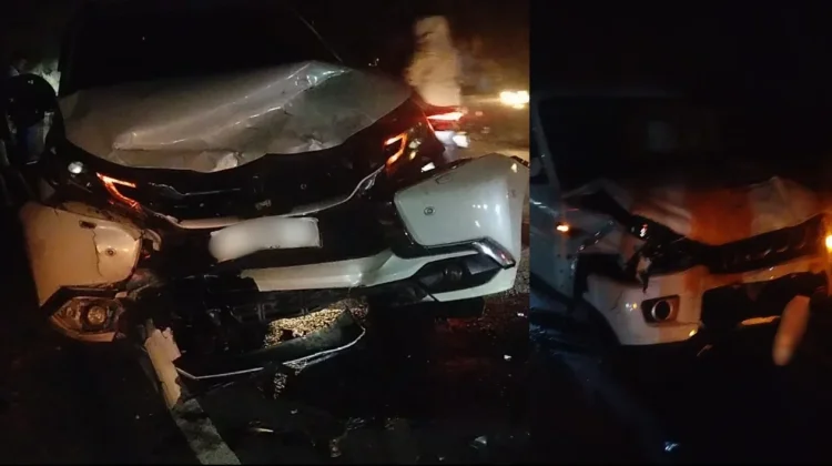 Mobil Kopdes Merah Putih Tabrakan di Cariu Kabupaten Bogor