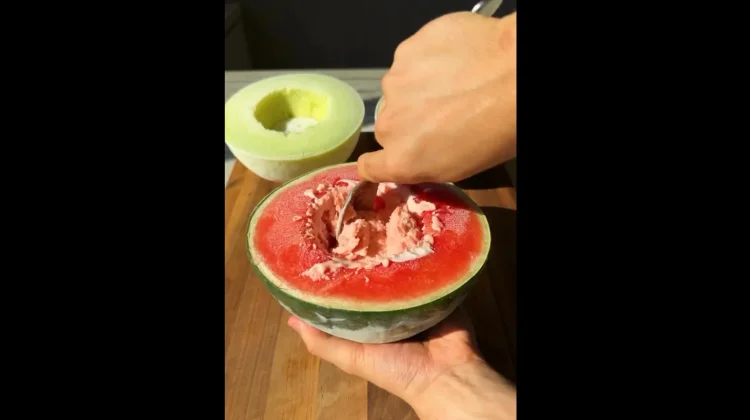 Tren Es Krim Semangka Dua Bahan, Segar dan Mudah Dibuat