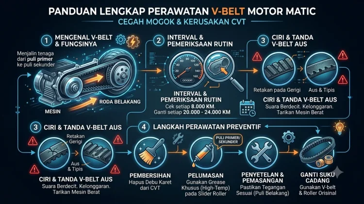 Cegah V-Belt Putus, Ini Panduan Rawat CVT Motor Matic