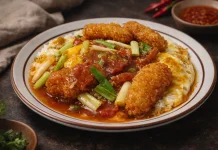 Cuma 10 Menit! Menu Sahur Praktis Telur Mata Sapi Saus Barbeque Nugget