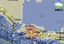 BMKG: Episenter Gempa Bumi Magnitudo 4.2 Berada di Wilayah Kota Sukabumi