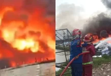 Pabrik Helm di Rumpin Kebakaran Pekerja Panik Lari Berhamburan