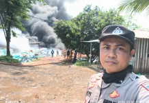 Kapolsek Rumpin Cek Lokasi Pabrik Helm Pasca Kebaran