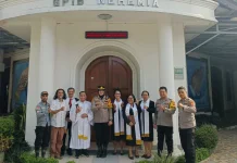 Polsek Megamendung Amankan Ibadah Kenaikan Isa Almasih
