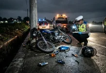 Pengendara Motor Meninggal Tabrak Tiang Listrik di Jalur Bocimi Cigombong