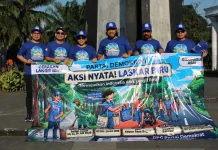 Sambut HUT Ke-25, Laskar Biru Demokrat Bogor Gelar Aksi Bersih Kota