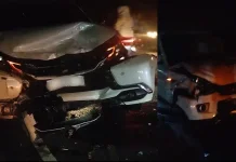 Mobil Kopdes Merah Putih Tabrakan di Cariu Kabupaten Bogor