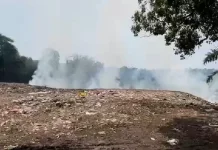 Kebakaran Melanda Tempat Pembuangan Sampah Liar di Rumpin Bogor