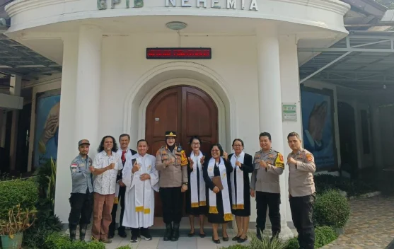 Polsek Megamendung Amankan Ibadah Kenaikan Isa Almasih