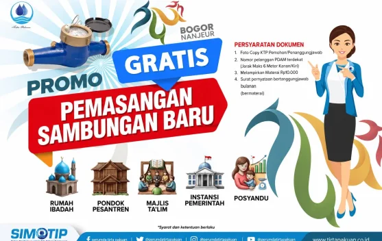 Rayakan HJB 544, Perumda Tirta Pakuan Beri Promo Pemasangan Baru Gratis