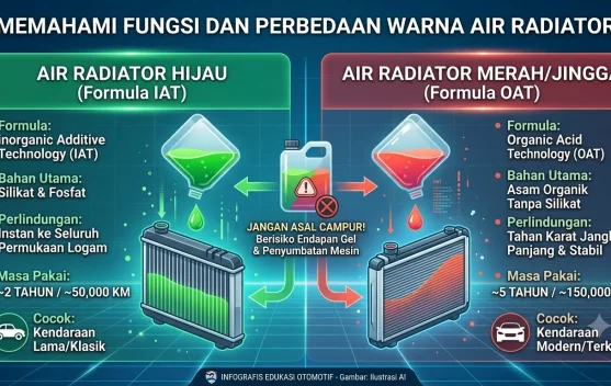 Bukan Sekadar Variasi, Ini Arti Warna Air Radiator pada Kendaraan