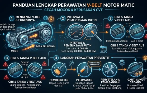 Cegah V-Belt Putus, Ini Panduan Rawat CVT Motor Matic