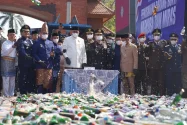 Polres Bogor Musnahkan Jutaan Obat Keras dan 3 Kg Sabu pada HUT ke-81 RI