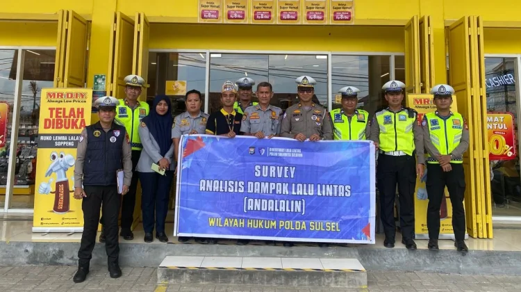 Sat Lantas Polres Soppeng Dampingi Survey Andalalin Polda Sulsel