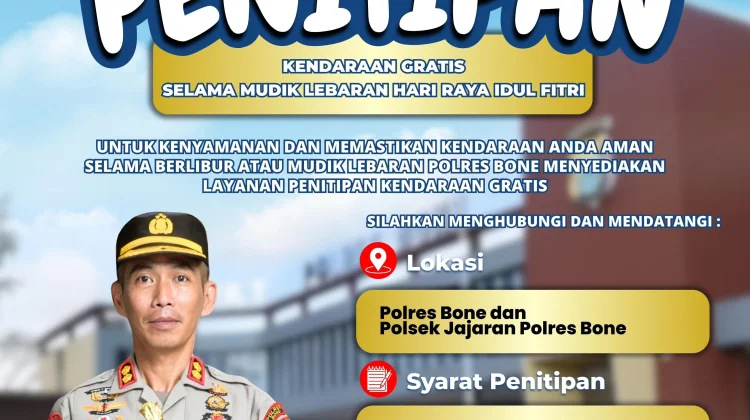 Polres Bone Buka Penitipan Kendaraan Gratis bagi Pemudik