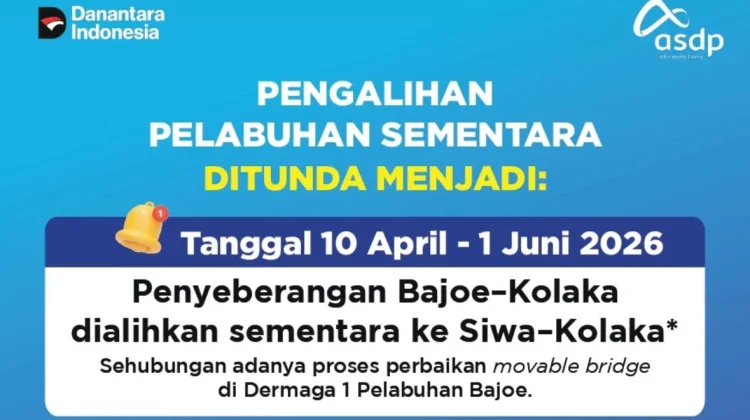 ASDP Tunda Pengalihan Lintasan mulai 10 April, Layanan Bajoe-Kolaka Tetap Normal
